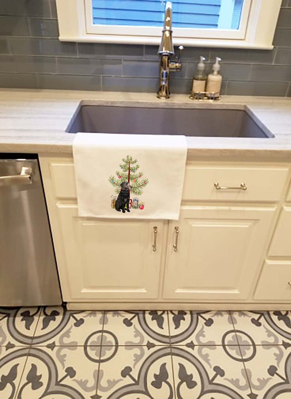 Schnauzer Christmas Kitchen Towels, Set of 2