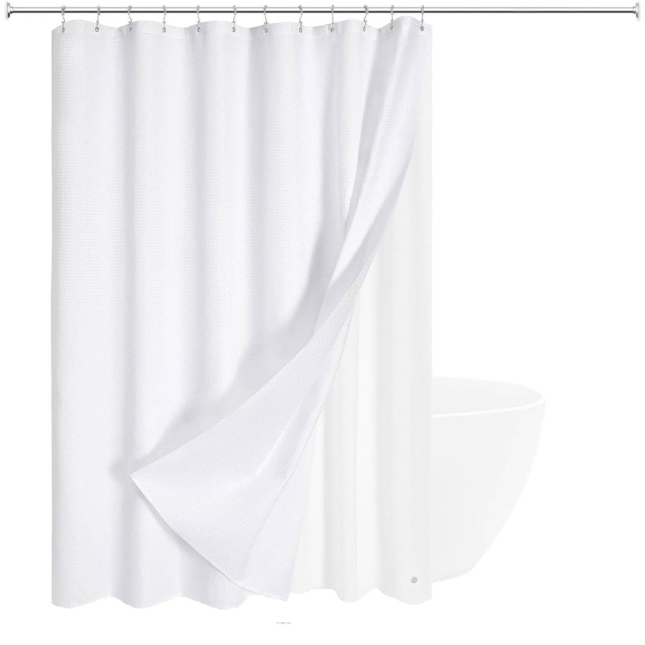 White Waffle 3-in-1 Shower Curtain Set, 72 x 78