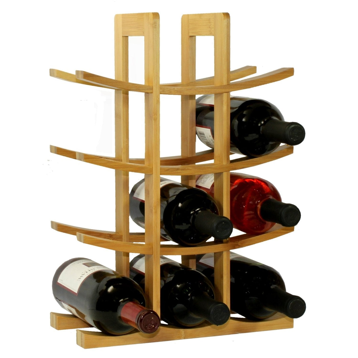 Natural Bamboo Wine Rack, 12 Bottles