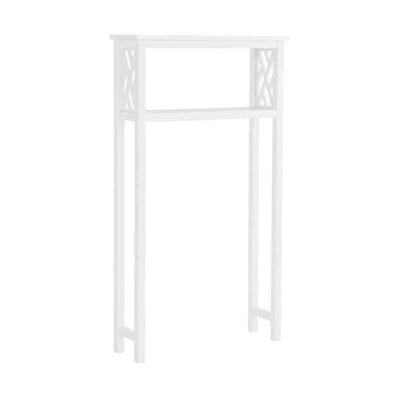 White Solid Wood Over-Toilet Storage Rack