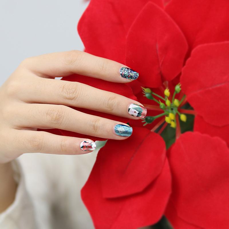 Christmas Poinsettia Nail Polish Stickers