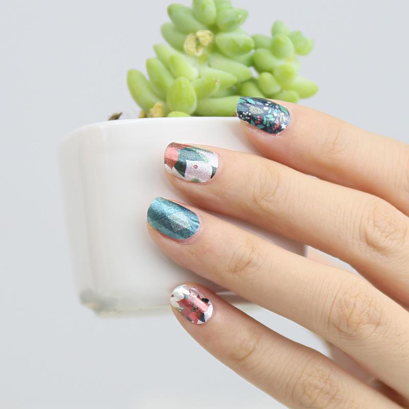 Christmas Poinsettia Nail Polish Stickers