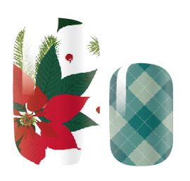 Christmas Poinsettia Nail Polish Stickers
