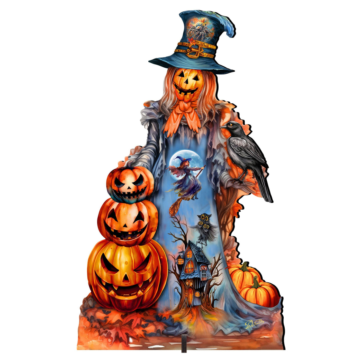 G. DeBrekht Halloween Pumpkin Scarecrow Decor