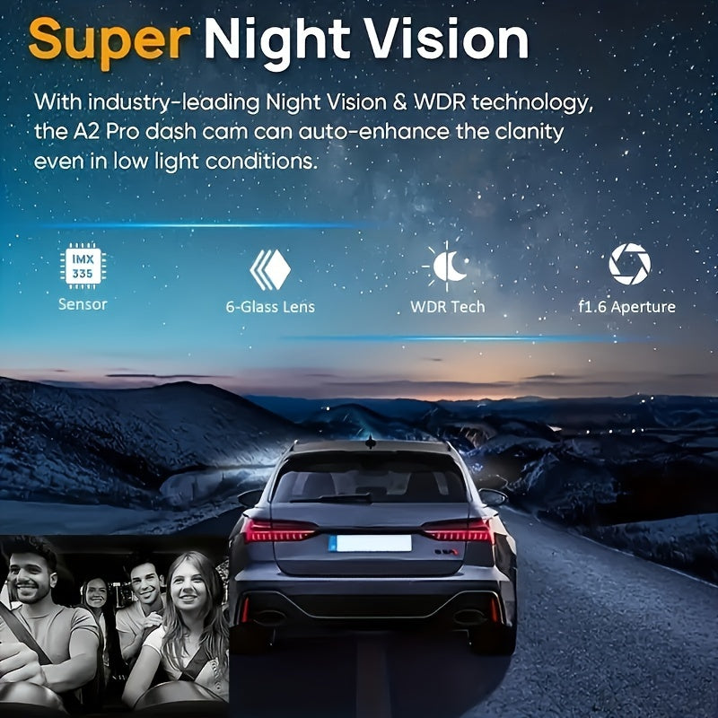 1080p Dual-Lens Dash Camera with Night Vision