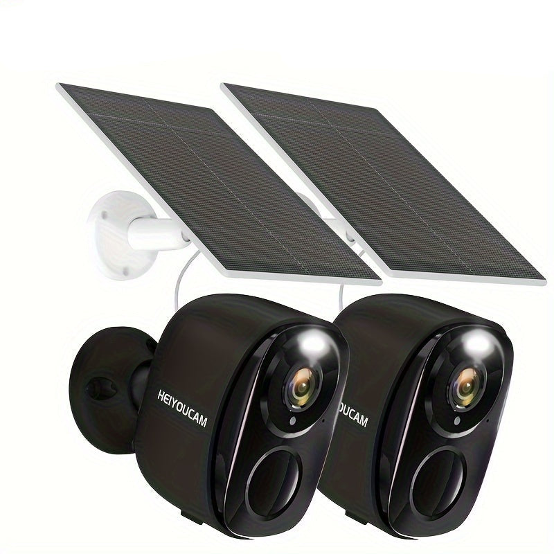 Wireless Solar Security Cameras, 3MP, Set of 2