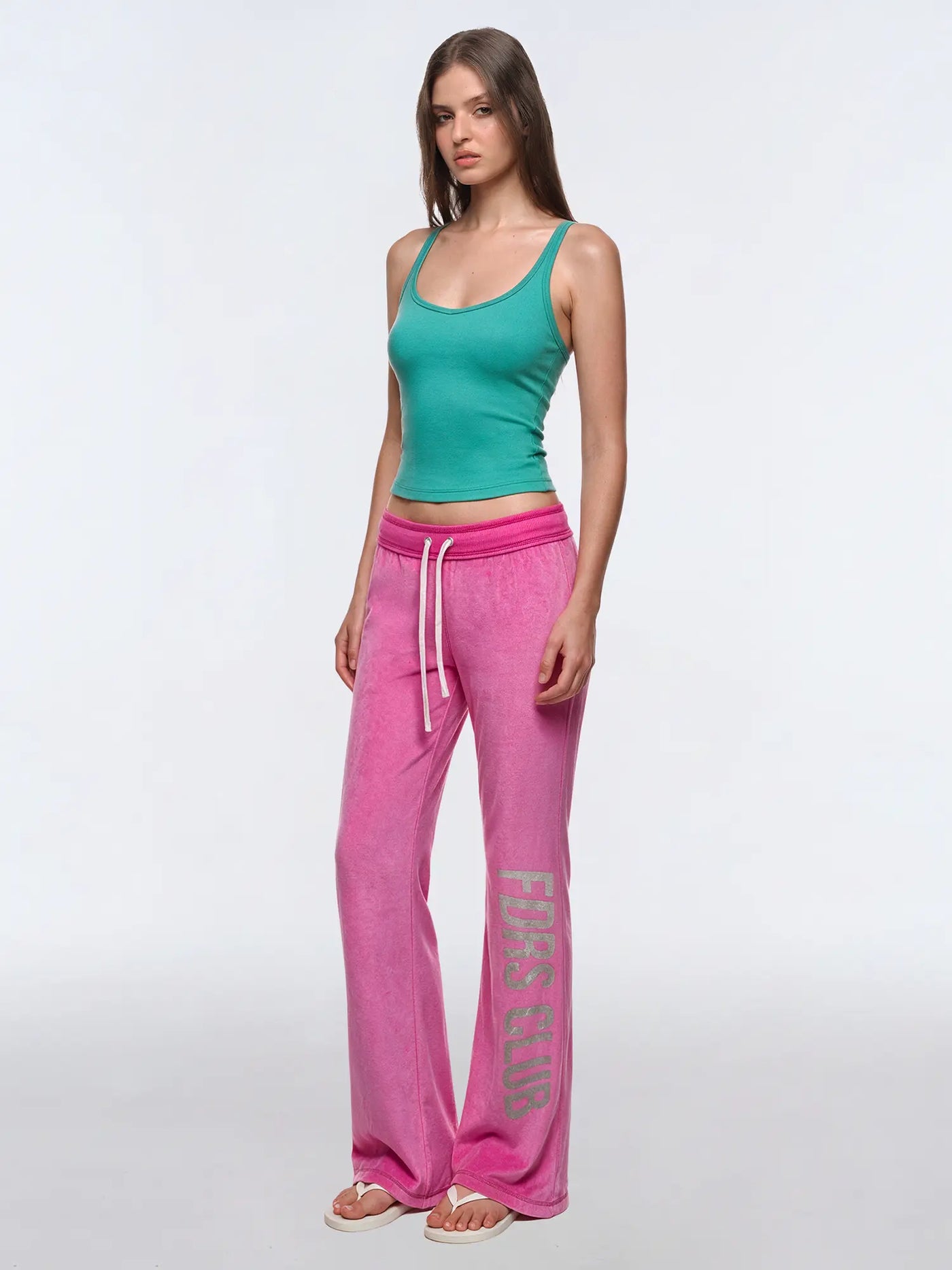 FDR Candy Color Tank Top and Low Rise Flare Pants Set Women'S Fitted Y2K Casual Matching Outfit#Tiktokshopbacktoschool