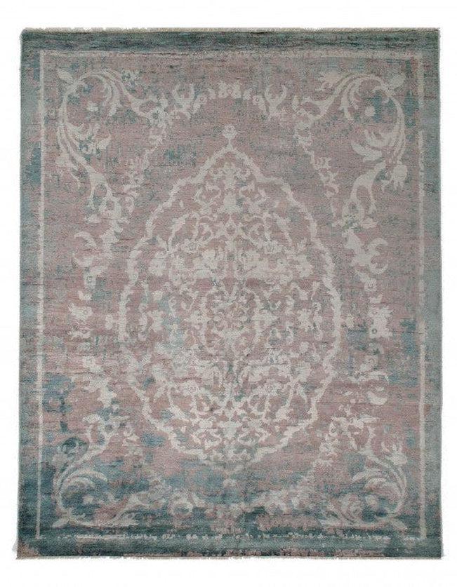 Canvello Light Blue Bamboo Silk Rug, 8 x 10 ft
