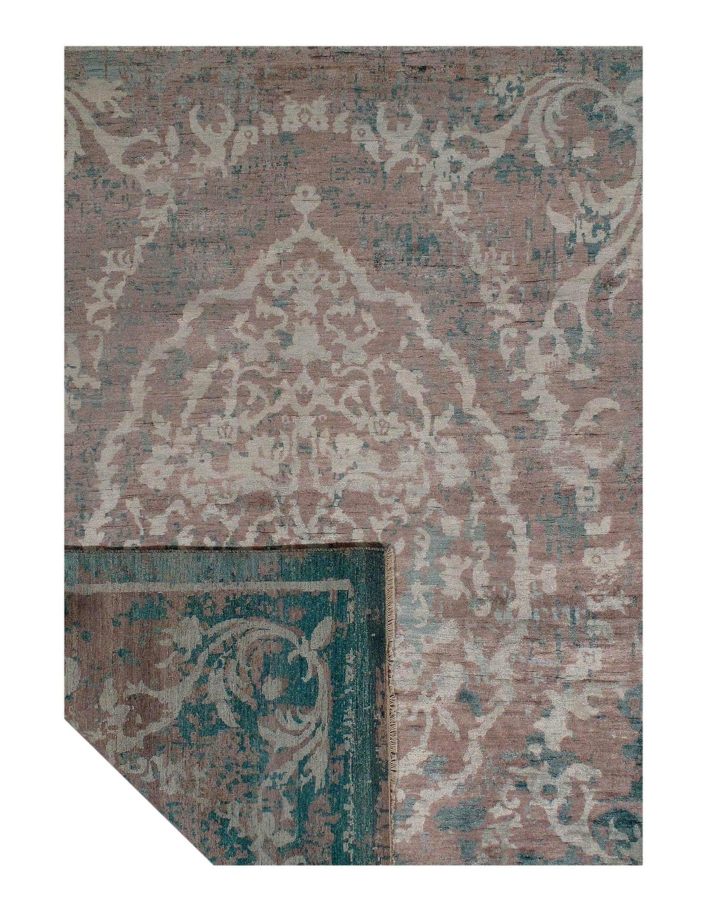 Canvello Light Blue Bamboo Silk Rug, 8 x 10 ft