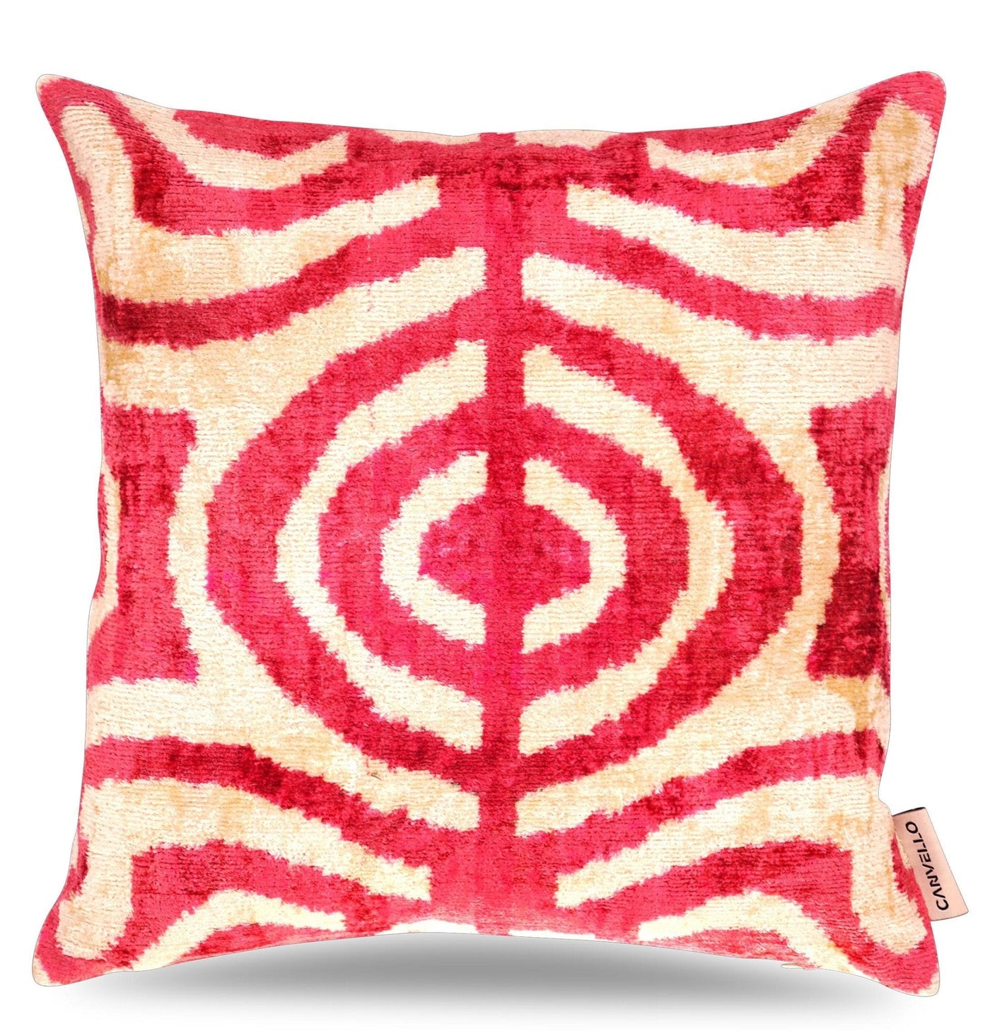 Canvello Pinkish Red Tiger Print Throw Pillow, 16 x 16