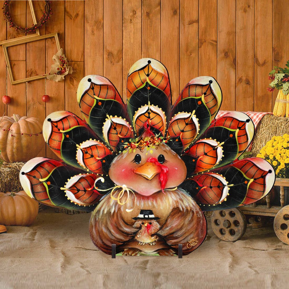 G. DeBrekht Be Thankful Turkey Sitter Decor
