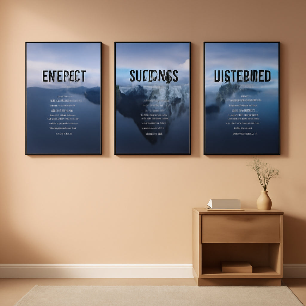 Navy Blue Iceberg Motivational Wall Art, 16 x 24