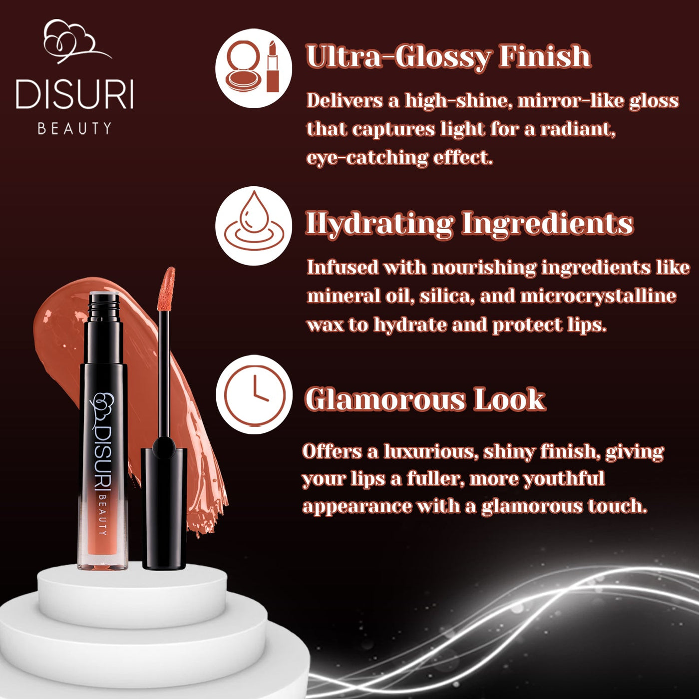 DISURI Glossy Blast Lip Gloss, Tropical Twist M34