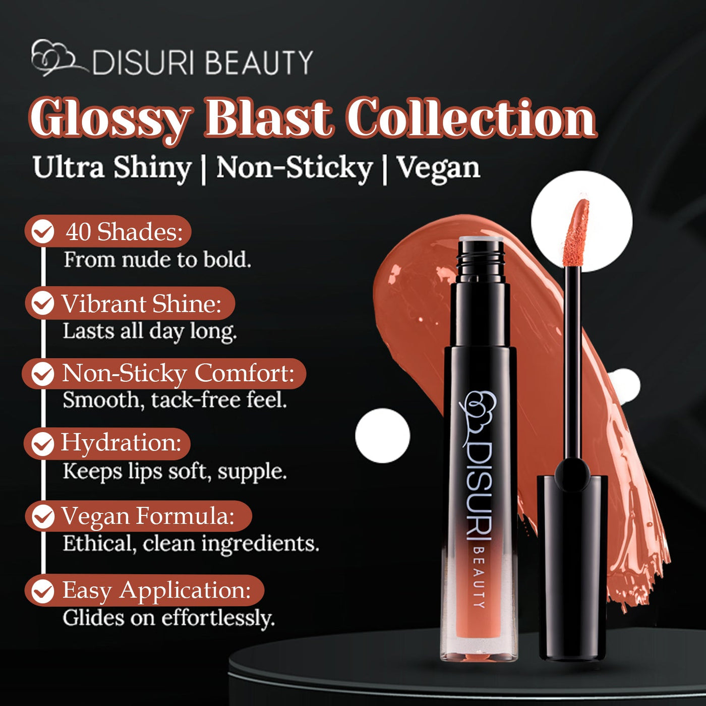 DISURI Glossy Blast Lip Gloss, Tropical Twist M34