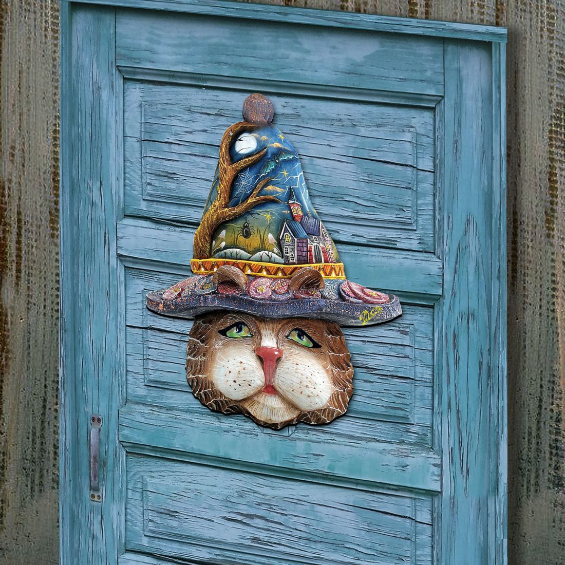 G. DeBrekht Halloween Eve Cat Door Decor