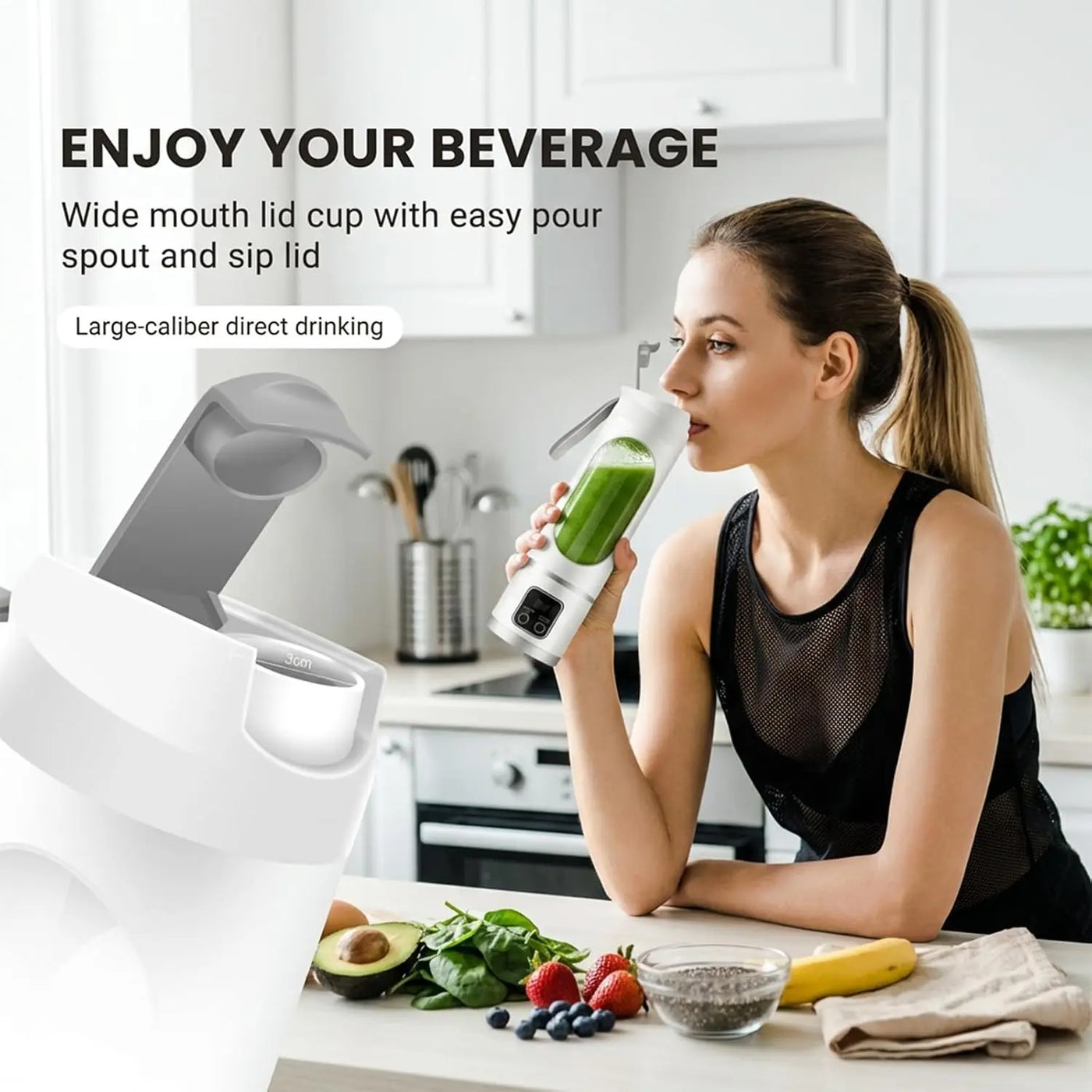 Ultimate Portable Blender! USB Rechargeable & Compact for Smoothies On-The-Go - Perfect Travel, Back to School & Gym! Leak Proof Design, Makes Shakes & Baby Food Cup Juicer Rechargeable Mini Blender Vegetable