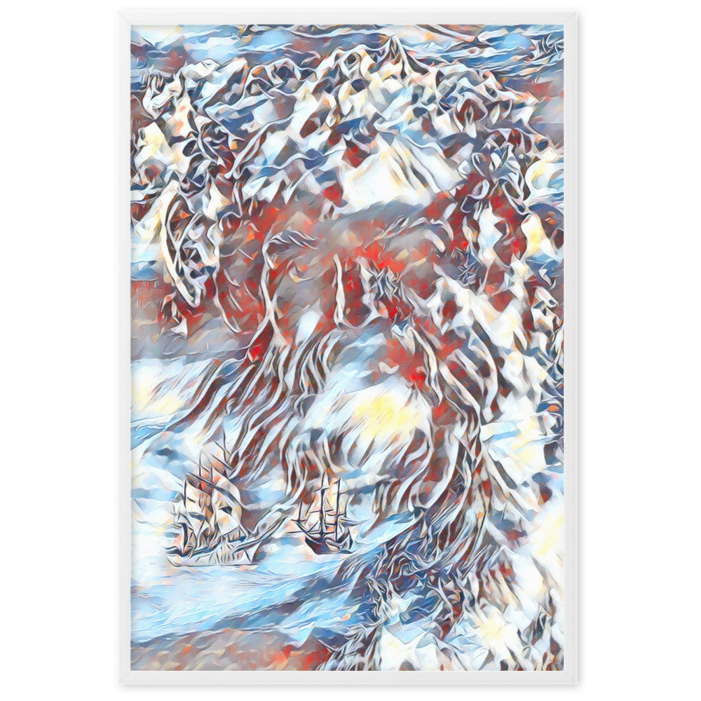 When Poseidon Asked the Waves to Dance Framed Poster