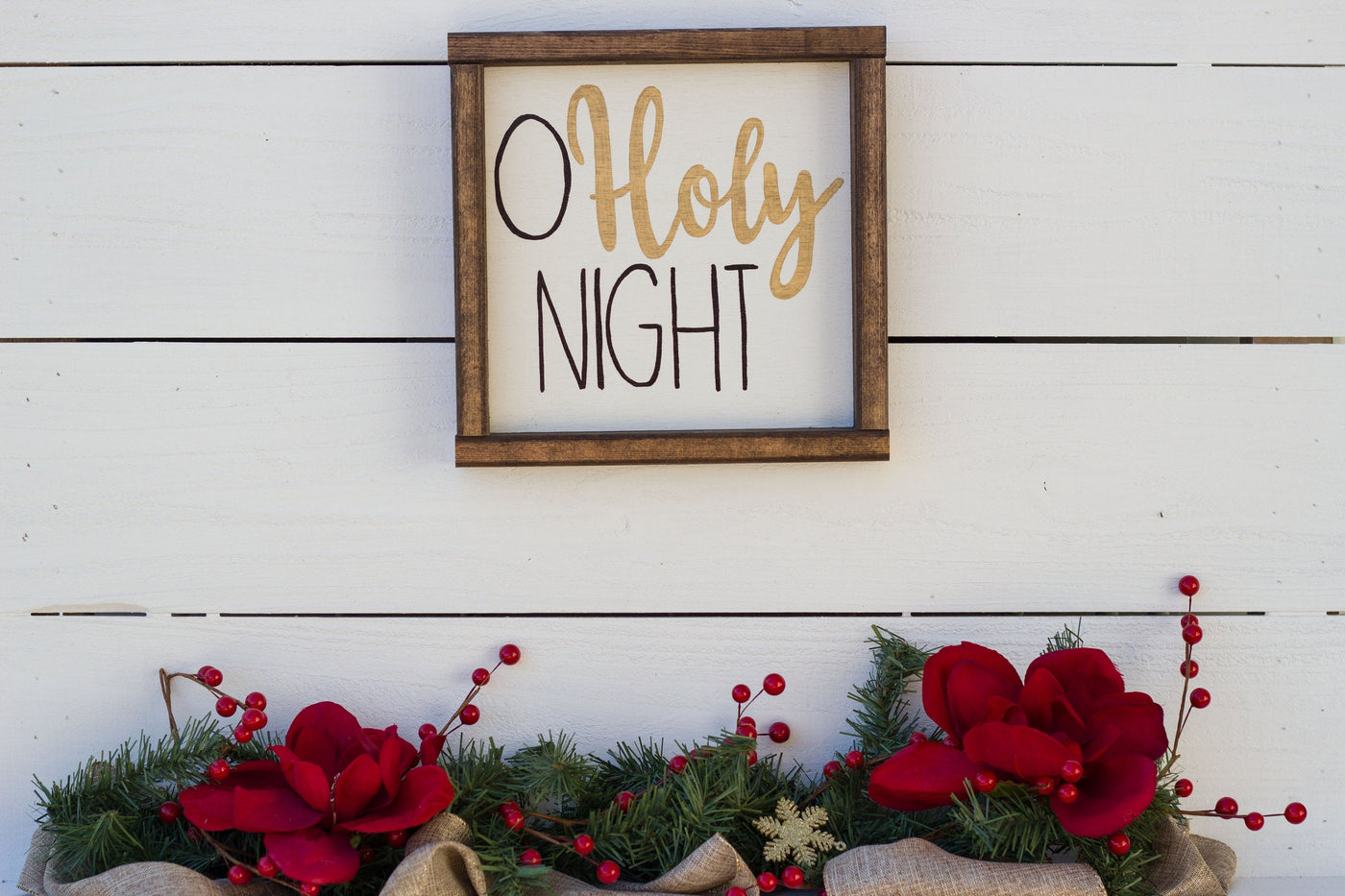 O Holy Night Christmas Wood Sign