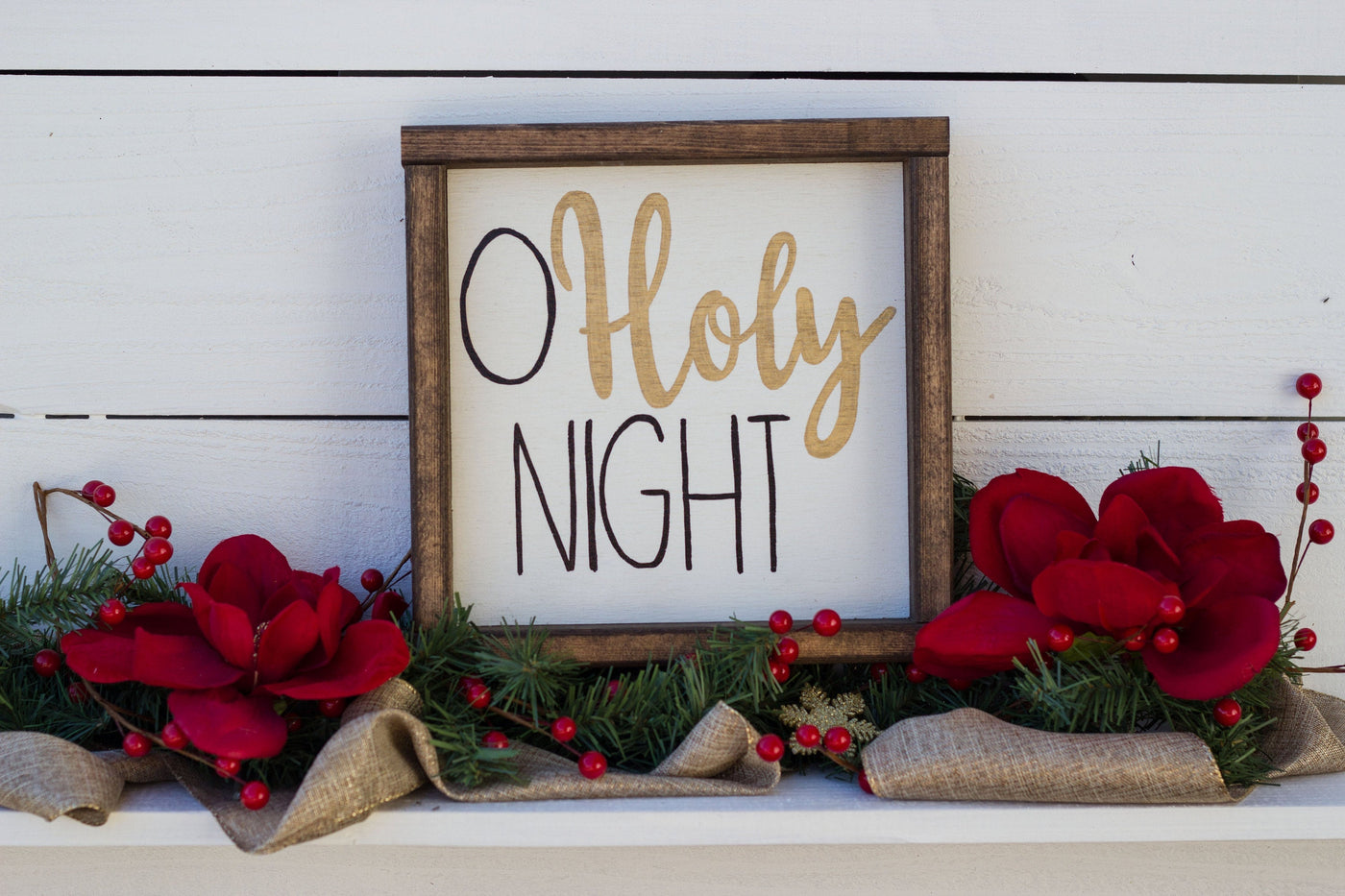 O Holy Night Christmas Wood Sign