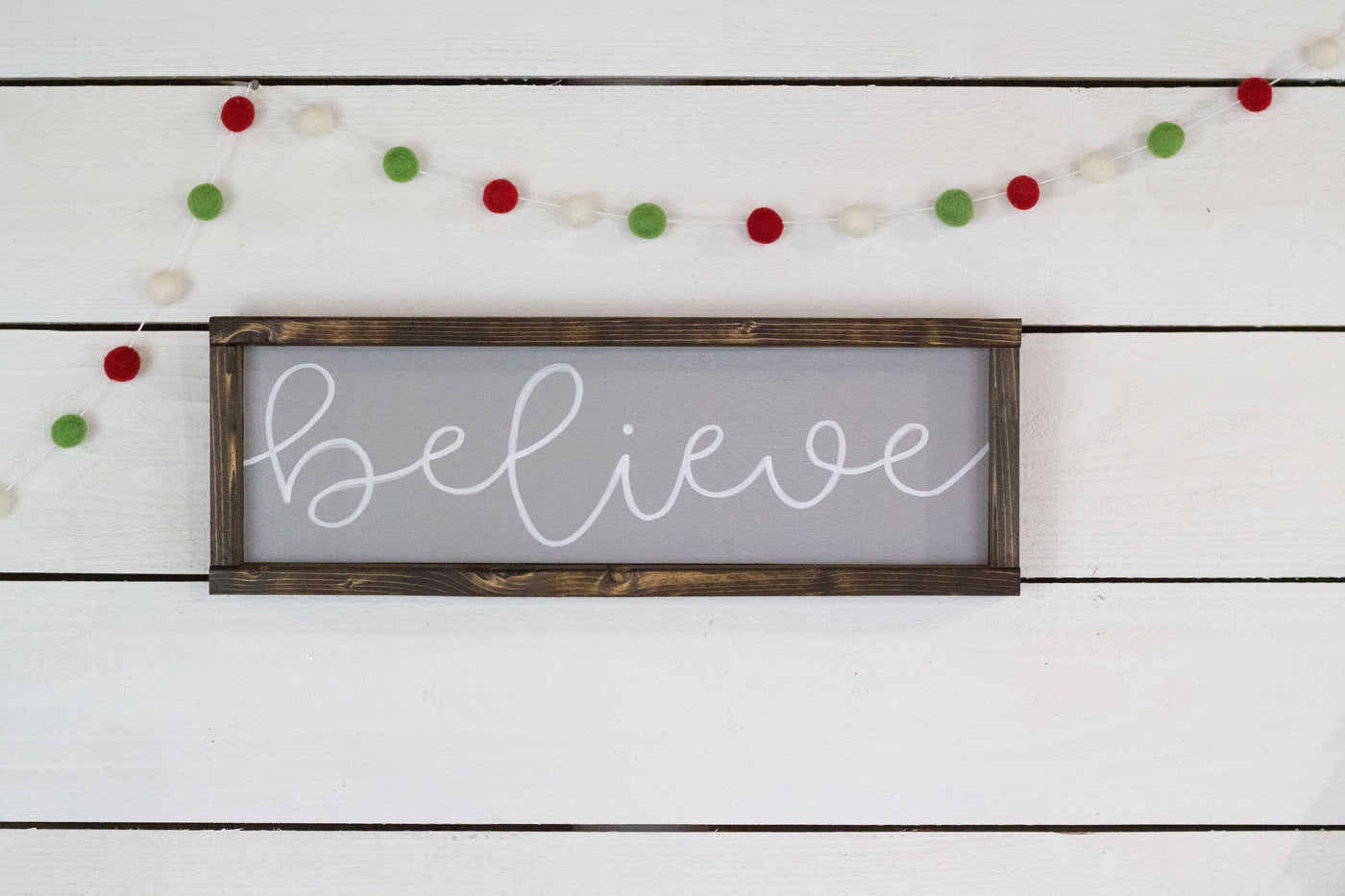 Believe Christmas Wood Sign