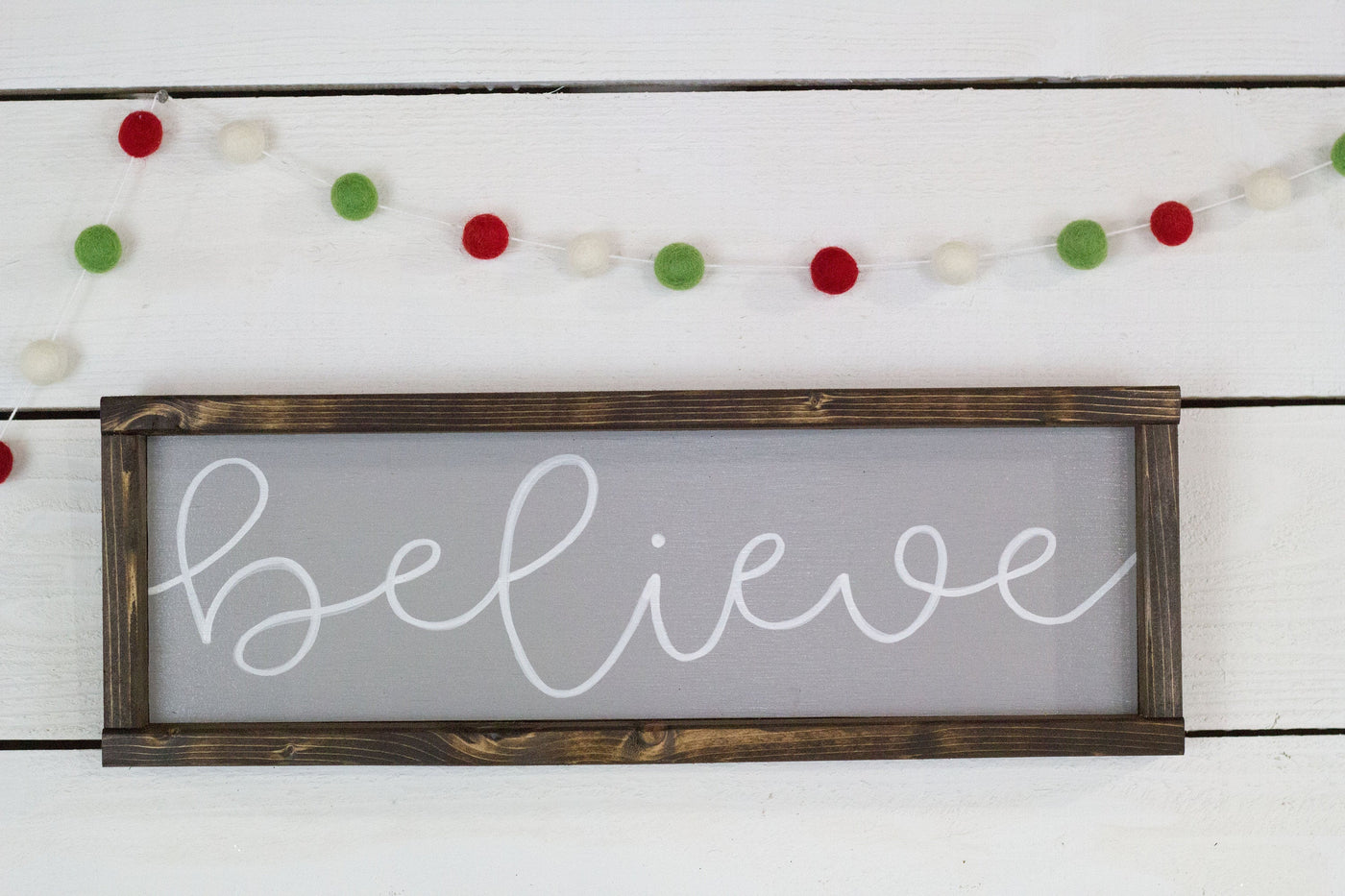 Believe Christmas Wood Sign