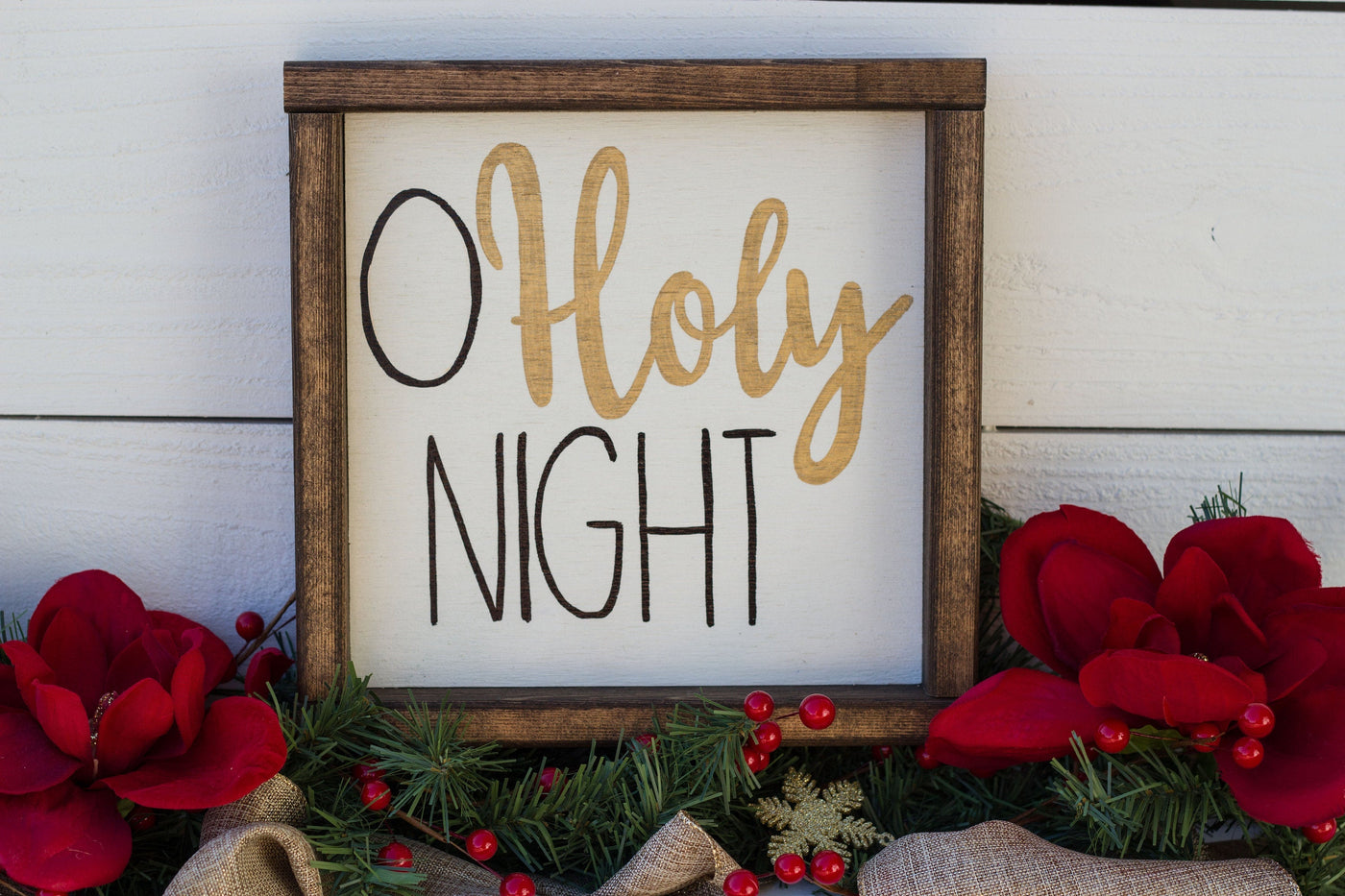 O Holy Night Christmas Wood Sign