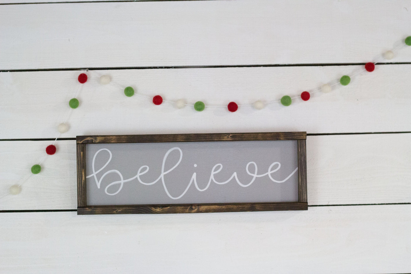 Believe Christmas Wood Sign