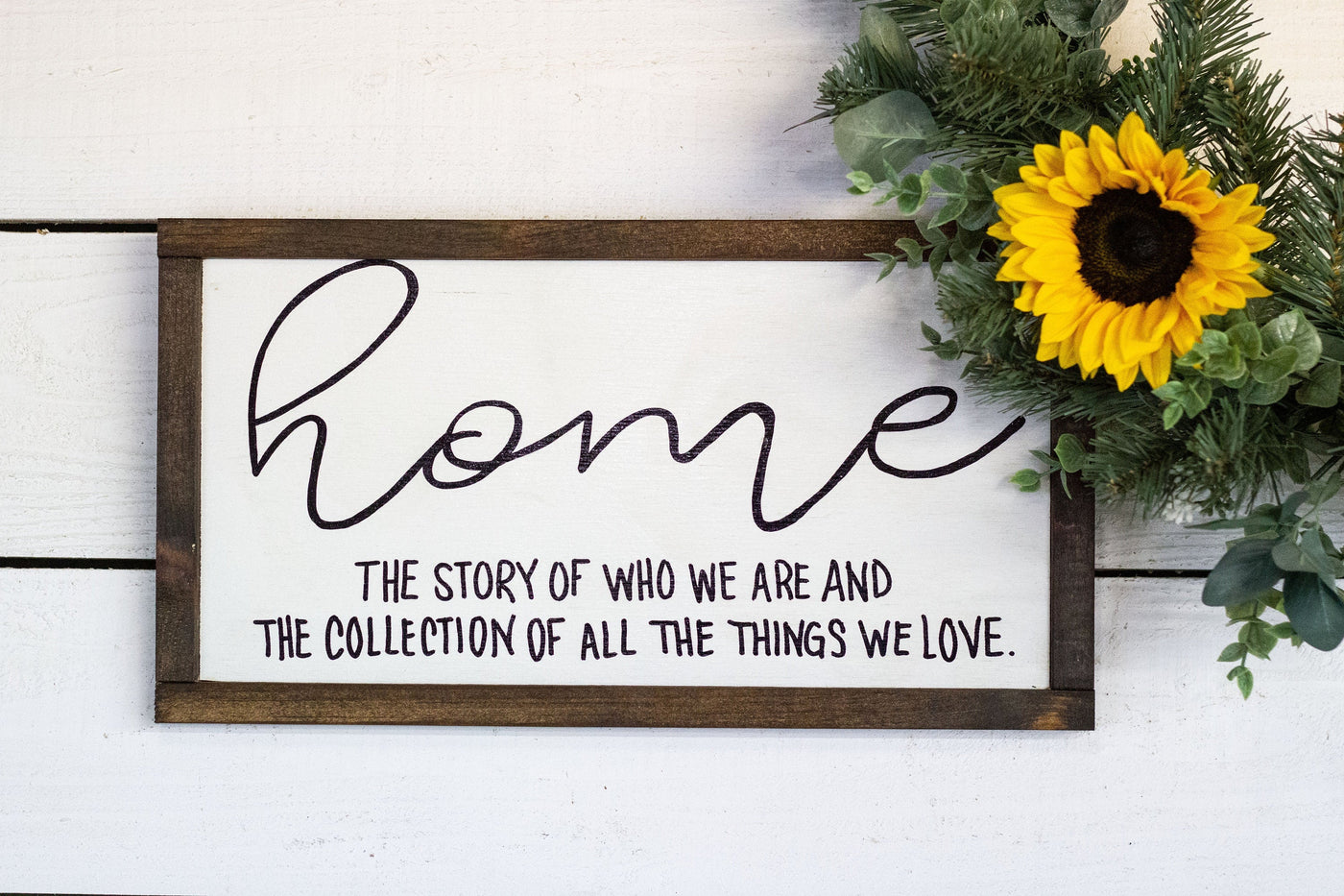 Home: The Story of Who We Are Wood Sign