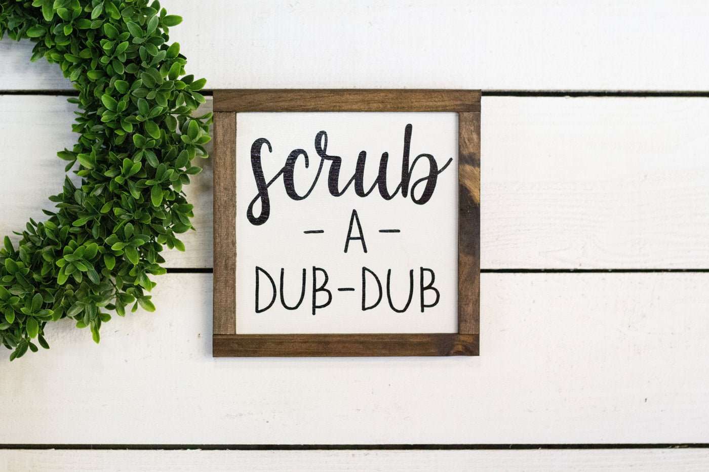 Scrub-a-Dub-Dub Square Wood Sign