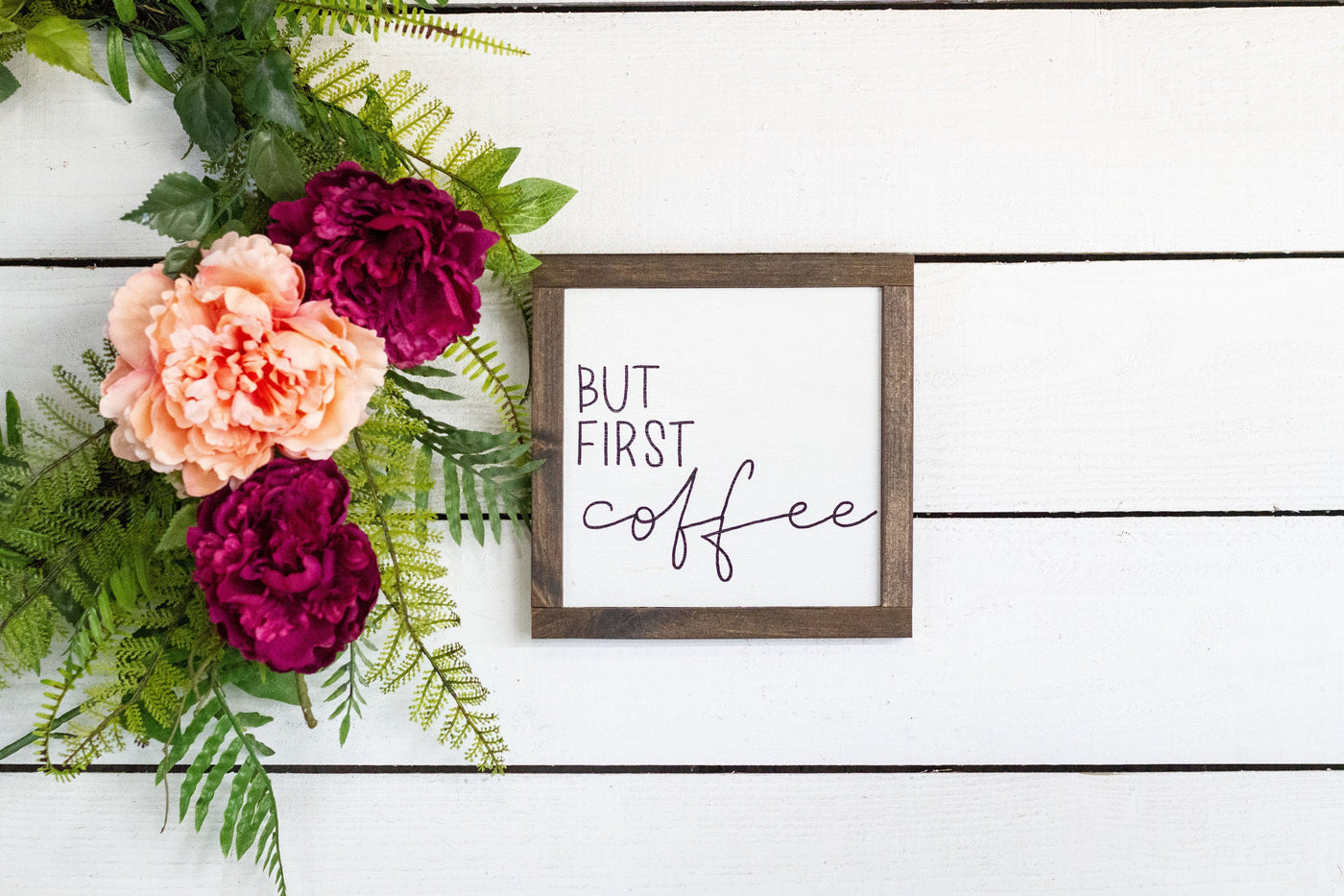 But First Coffee Wood Sign