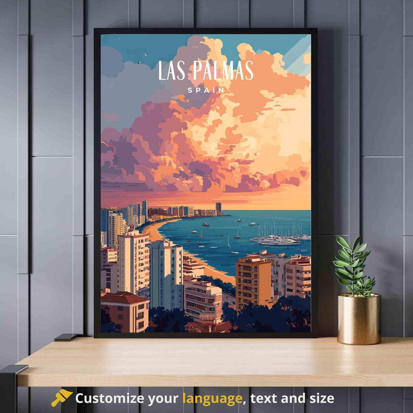 Las Palmas Sunset Travel Art Print