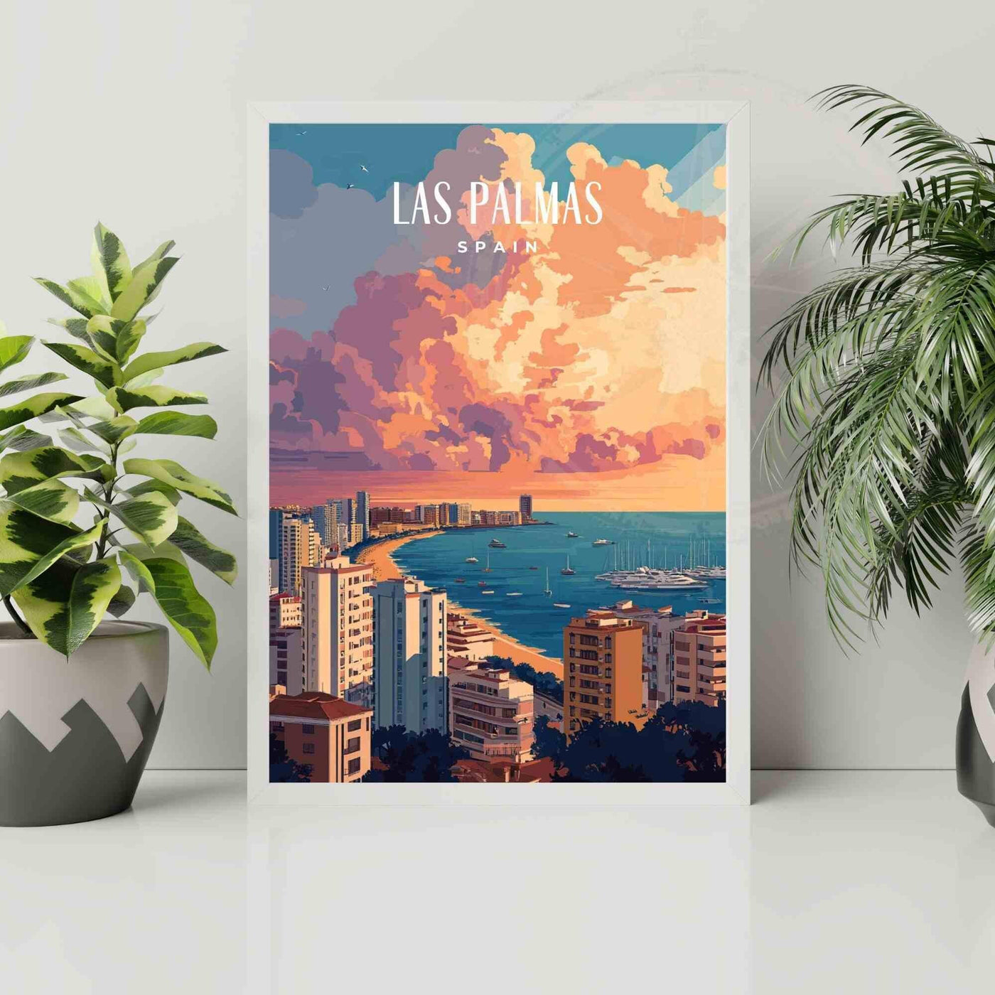 Las Palmas Sunset Travel Art Print