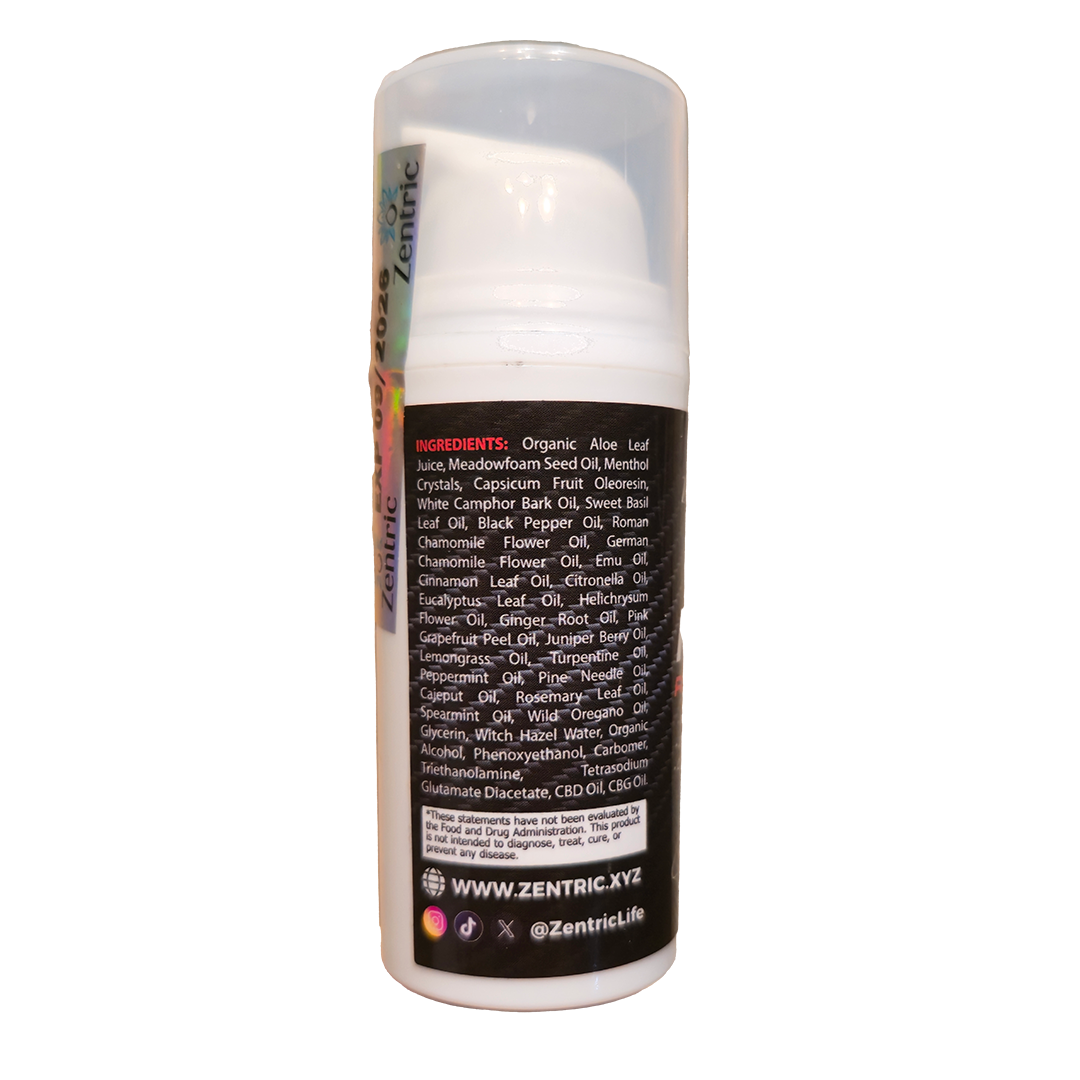 Zentric Max Relief CBD and CBG Body Gel, 1 oz