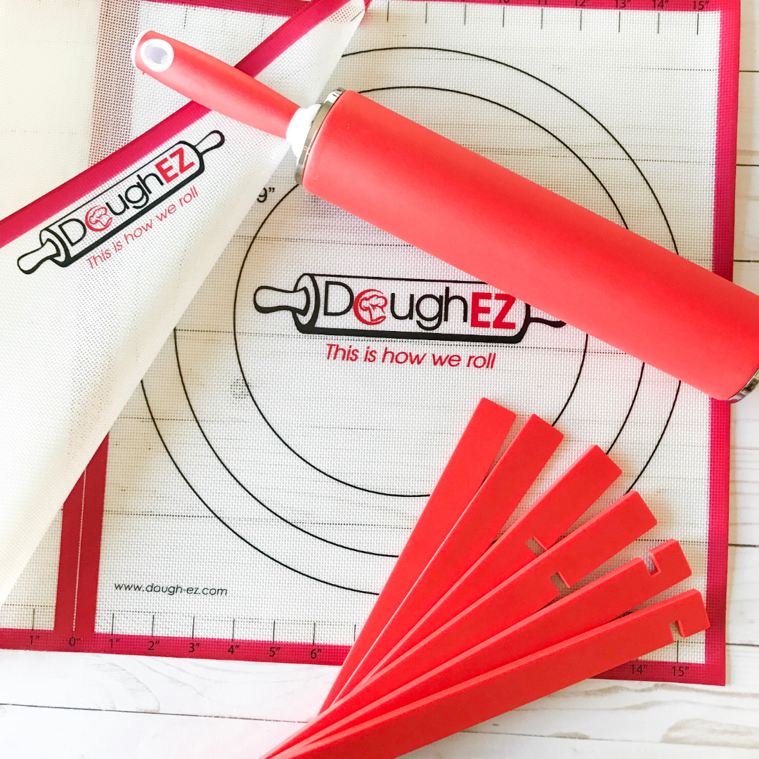 DoughEZ 17.5 x 32-inch Pastry Mat with 6 Guide Sticks