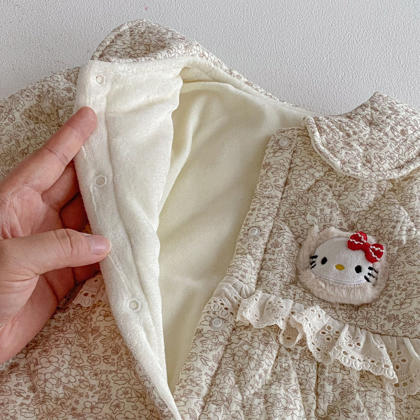 MyKids-USA Floral and Argyle Baby Fleece Romper