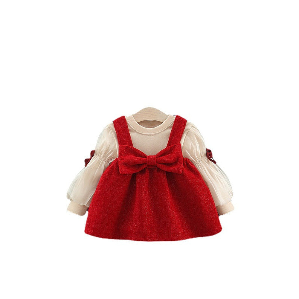 MyKids-USA Baby Girls Top and Overall Dress Set